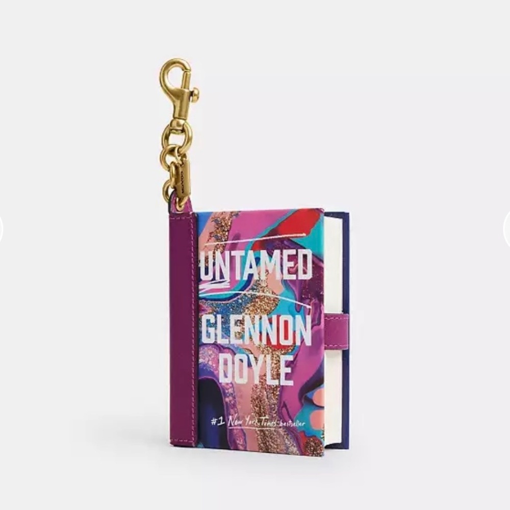 Coach Untamed By Glennon Doyle Book Bag Charm. Brass Multi. Style Number CFK44 - Picture 2 of 4